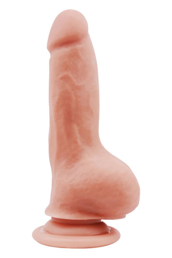 This ultra realistic dildo has a firm spine with a softer
