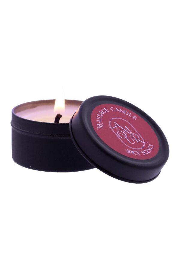 Massage candle Spicy Scents with a spicy fragrance. Burn the candle to make the wax melt and use it as massage oil on your partner for romantic moments. Sweet moments of joy! Discover Amour Sensual Soy Wax Massage Candles  Pure indulgence with an exquisite scent! Experience an unforgettable sensory journey with the exclusive sensual massage candle