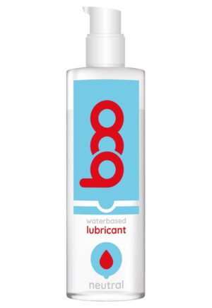 BOO Waterbased Lubricant Neutral is an intimate lubricant that ensures natural pleasure thanks to the unique gliding texture. This intimate lubricant has a hydrating and moisturizing effect. It gives more comfort during sexual activities and complements the natural body moisture which makes the sexual intercourse more intense. BOO Waterbased Neutral Lubricant gives more erotic pleasure for both partners.250 mlWaterbased lubeUnique gliding textureHydrating and moisturizing effectGives more comfort during sexual activitiesComplements the natural body moisture for more intense sexual intercourseCan be used in combination with latex condomsVeganIngredients:Aqua