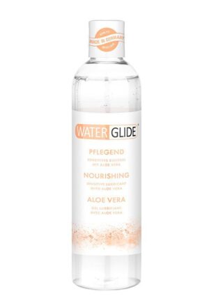 Waterglide Nourishing is a colour-free lubricant with classic viscosity that offers plentiful lubrication. This lubricant is formulated for sensitive skins and is enriched with moisturising aloe vera extract. It nourishes the skin and allows you to luxuriate in a soft and sensuous feeling of well-being. This pleasant and light lubricant creates intense sensory experiences and provides a long-lasting silky glide sensation during passionate lovemaking.300 mlColour-free lubeClassic viscositySuitable for sensitive skinsEnriched with moisturising aloe vera extractNourishing for the skinLong-lasting glide sensationVeganIngredients (INCI)Water