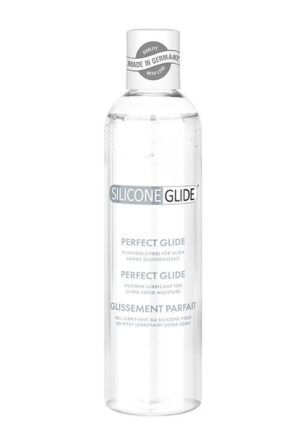 Waterglide Perfect Glide Glide is a silicone based lubricant that provides ultra-long moisture and lubrication.250 mlSilicone lubricant for ultra-long moistureAbout WaterglideWaterglide is a high-quality water-based lubricant  manufactured in accordance with German quality standards. The special  ingredients are non-greasy and can be easily washed away with water. It does  not leave any unpleasant residues during moments of passion. The lubricant has  a non-sticky consistency and feels very pleasant on the skin. The super-rich  formula provides a fantastically smooth glide sensation which makes Waterglide  the perfect choice for satisfying and sensual lovemaking.Having complete trust in your partner is a  prerequisite for relaxed and sensuous lovemaking and  it is also important to be able to completely  trust any products that you use during these intimate moments and that come  into contact with your genital area. That is why Waterglide personal lubricants  have the CE mark which denotes that the product complies with regulations  governing medical products that are designed to be used in the genital area