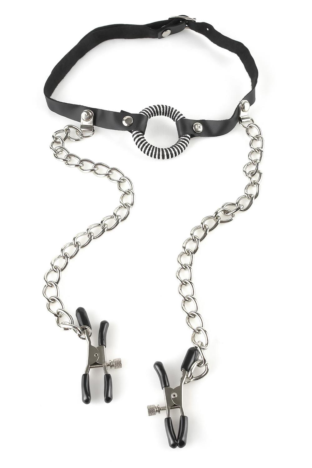 O-RING GAG TEPELKLEMMEN – Afbeelding 1 BDSM