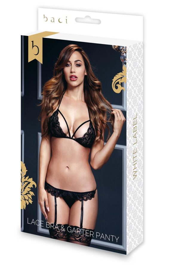 KANTEN BH KOUSENBAND OPEN KRUIS PANTY - Afbeelding 5