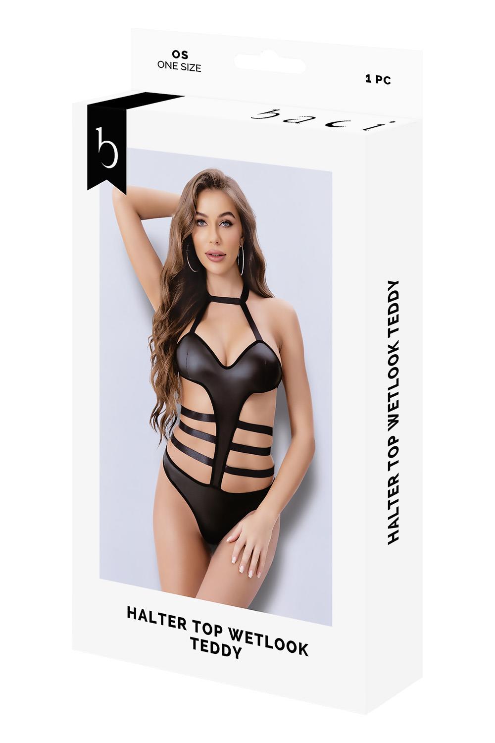 HALTER TOP WETLOOK TEDDY – Afbeelding 3 HALTER TOP WETLOOK TEDDY - Afbeelding 3
