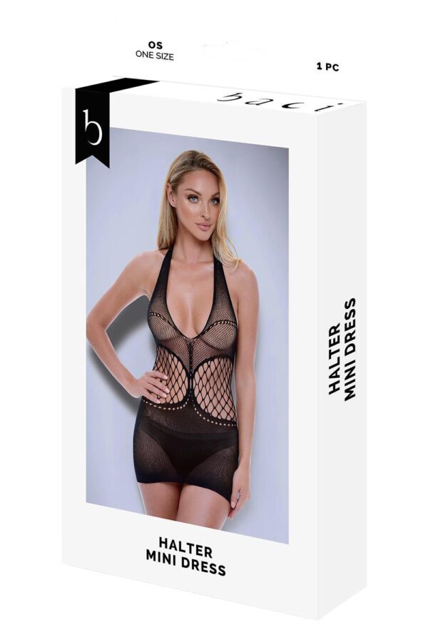 BACI HALTER MINI JURK ZWART - Afbeelding 5