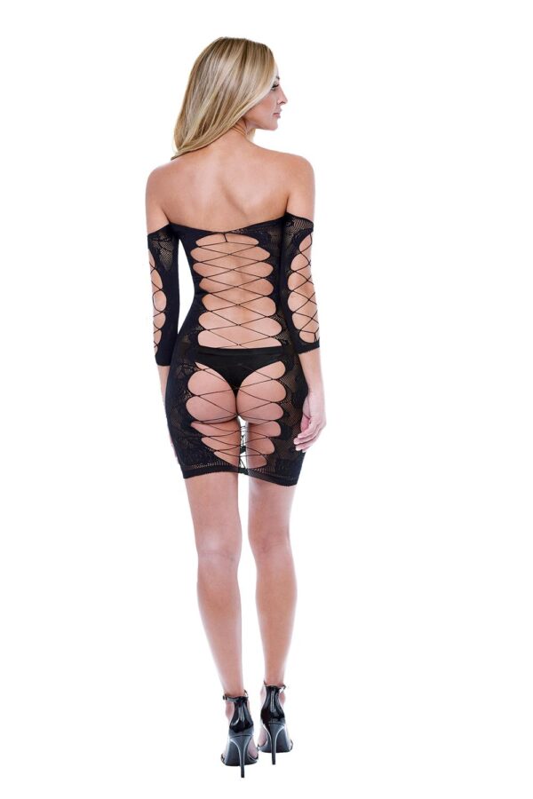 CORSET LANGE MOUW MINI JURK - Afbeelding 4