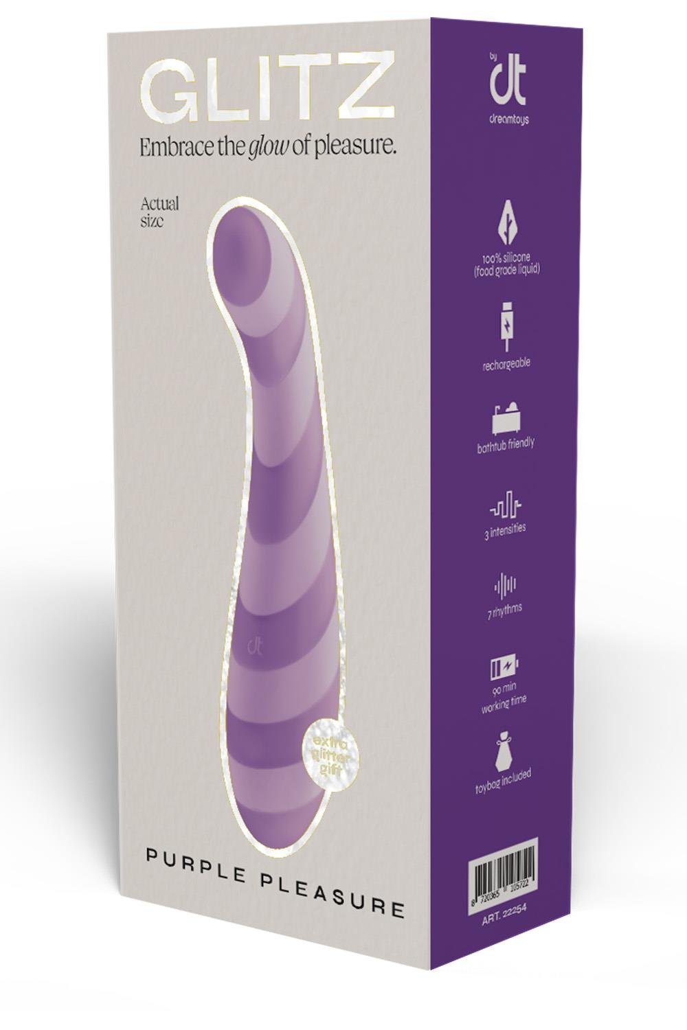 GLITZ PURPLE PLEASURE G-SPOT VIBRATOR – Afbeelding 5 GLITZ PURPLE PLEASURE G-SPOT VIBRATOR - Afbeelding 5