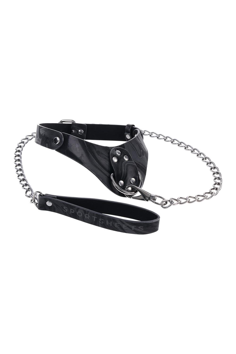 VELVET NOIR HALSBAND MET KETTING โ Afbeelding 1 BDSM