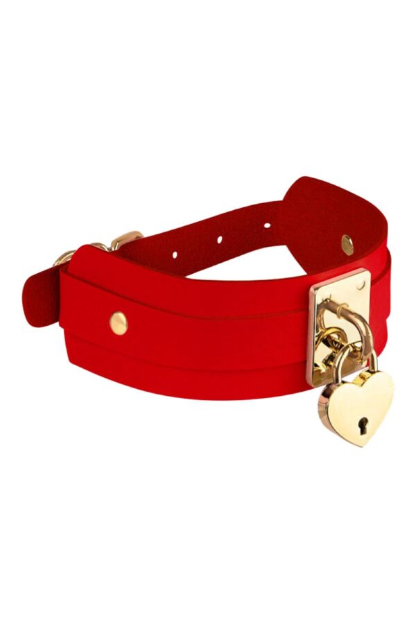 ROZE VEGAN LEREN HALSBAND - Afbeelding 3