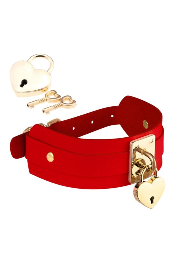 ROZE VEGAN LEREN HALSBAND - Afbeelding 4