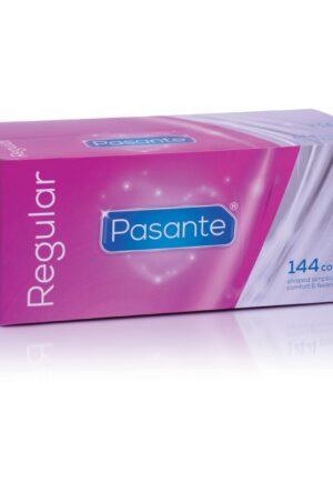 Pasante Regular condooms – 144 stuks Alle condooms zijn vervaardigd en getest volgens de hoogste kwaliteitsnormen. De condooms zijn gemaakt van natuurlijk latex