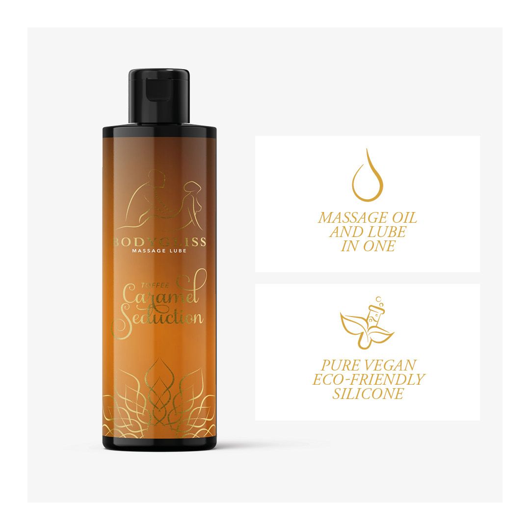 BODYGLISS MASSAGE OLIE EN GLIJMIDDEL IN 1 TOFFEE KARAMEL – Afbeelding 4 BODYGLISS MASSAGE OLIE EN GLIJMIDDEL IN 1 TOFFEE KARAMEL - Afbeelding 4