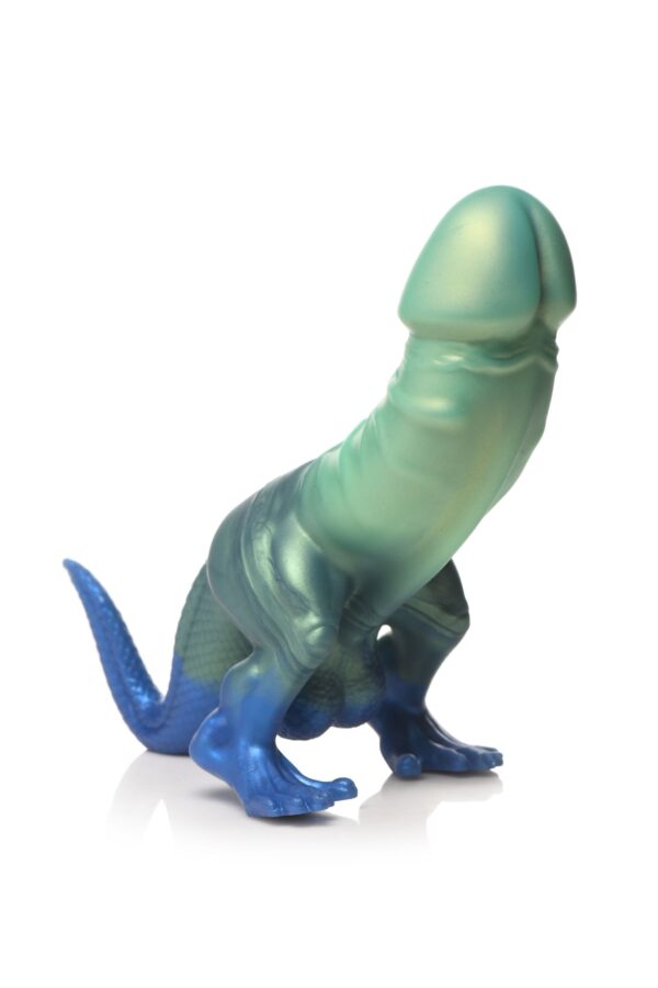 Stap binnen in een wereld waar fantasie en prehistorie samenkomen in een enkel meesterwerk - de Jurassic Cock. Beeld je een dildo in de vorm van de machtige T-Rex in