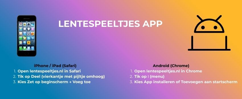 Lentespeeltjes als app
